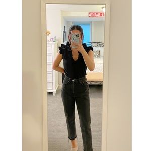 Zara Black Ruffle Tank